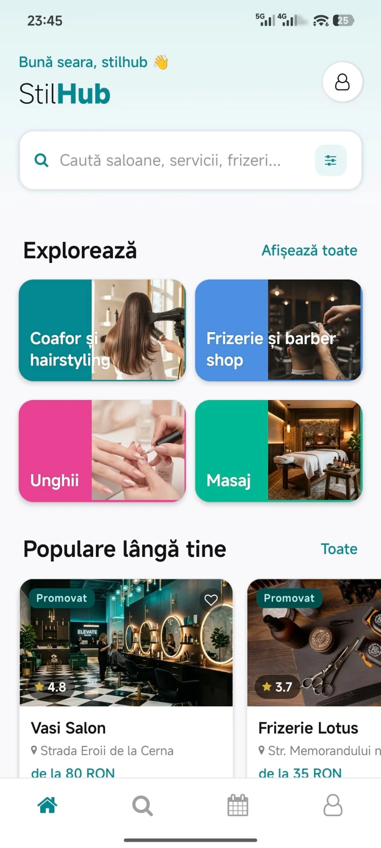 Aplicația StilHub, programări la saloane