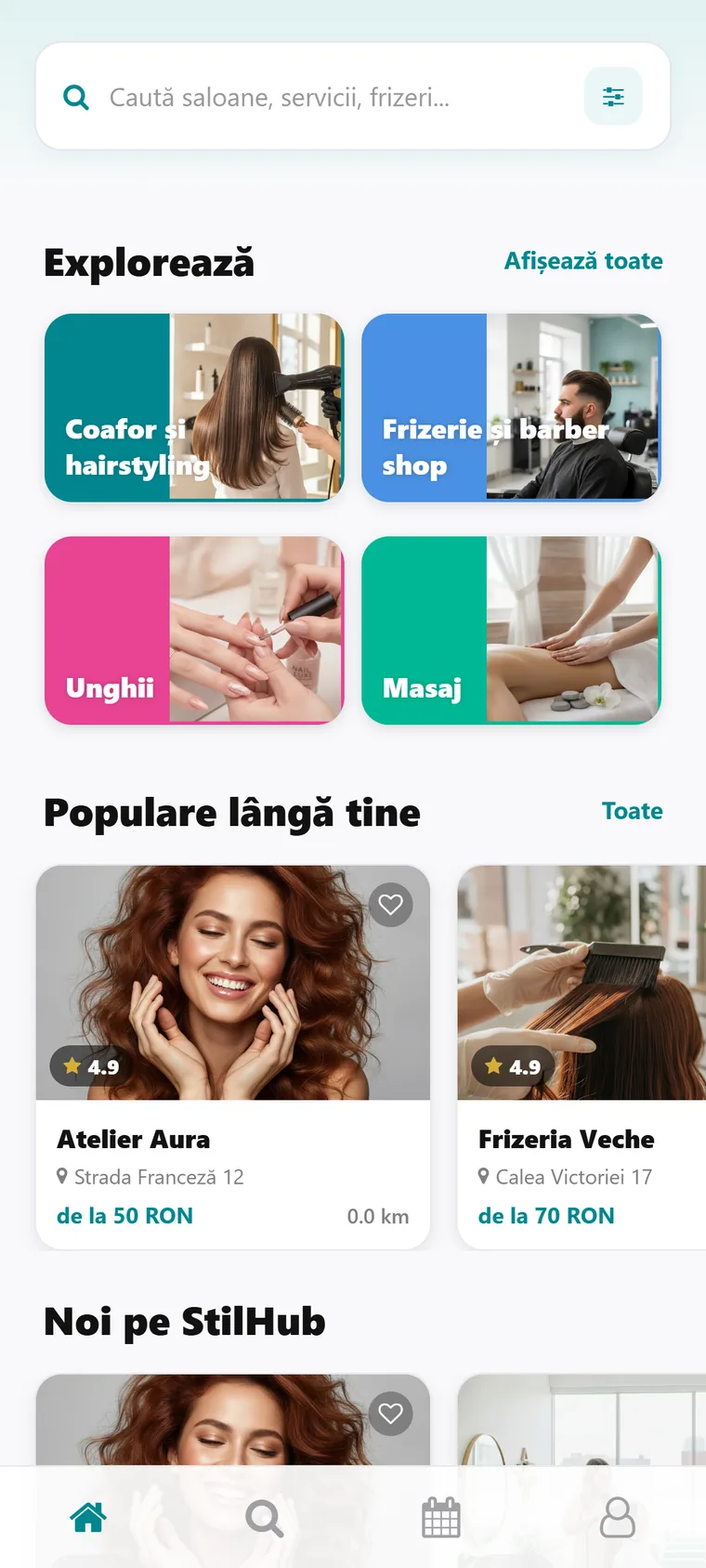 Aplicația StilHub, programări la saloane